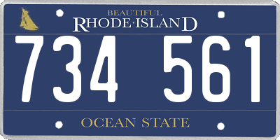 RI license plate 734561