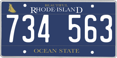 RI license plate 734563