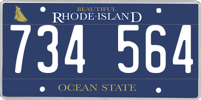 RI license plate 734564