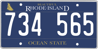 RI license plate 734565