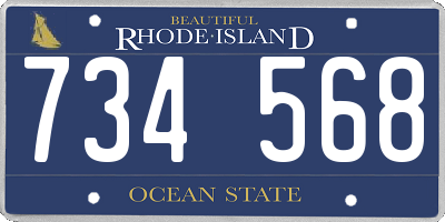 RI license plate 734568