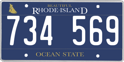 RI license plate 734569