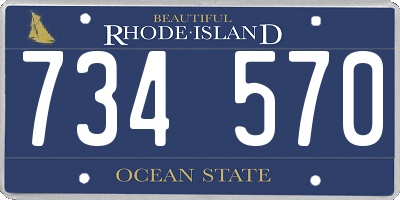 RI license plate 734570