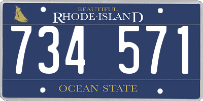 RI license plate 734571