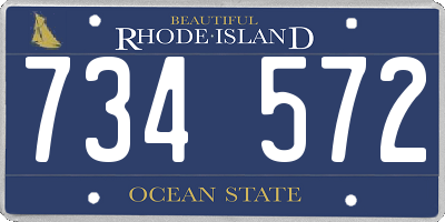RI license plate 734572
