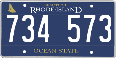 RI license plate 734573