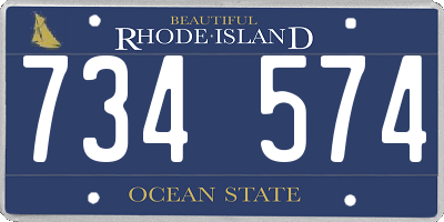 RI license plate 734574
