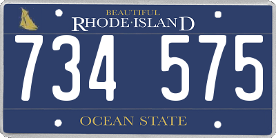 RI license plate 734575