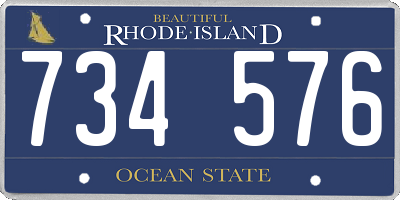 RI license plate 734576