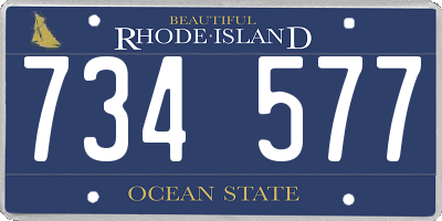 RI license plate 734577