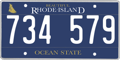 RI license plate 734579