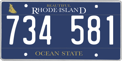 RI license plate 734581