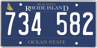 RI license plate 734582