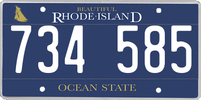 RI license plate 734585