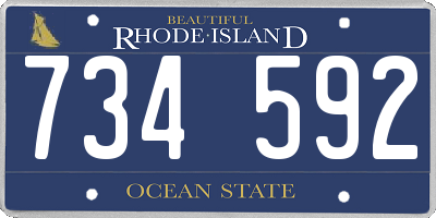 RI license plate 734592