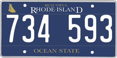 RI license plate 734593