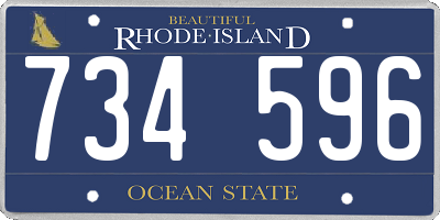 RI license plate 734596