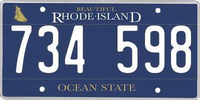 RI license plate 734598