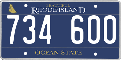 RI license plate 734600