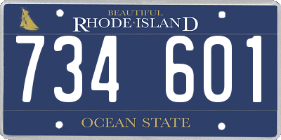 RI license plate 734601