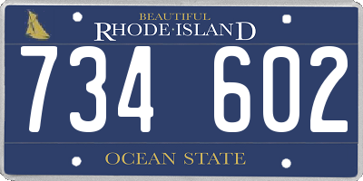 RI license plate 734602