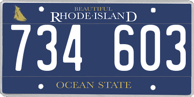 RI license plate 734603