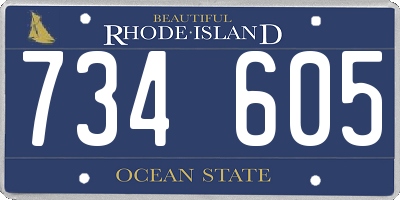 RI license plate 734605