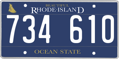 RI license plate 734610