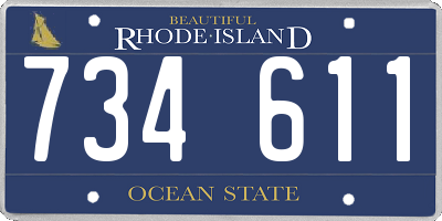 RI license plate 734611