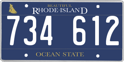 RI license plate 734612
