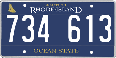 RI license plate 734613