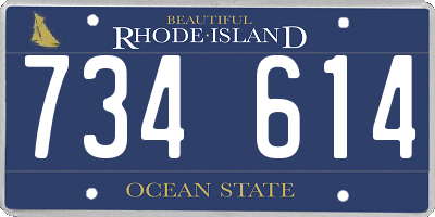 RI license plate 734614