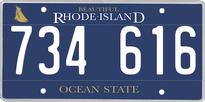 RI license plate 734616