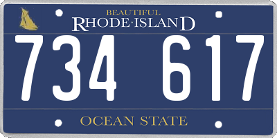 RI license plate 734617