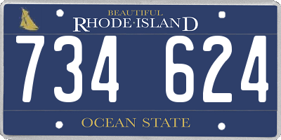 RI license plate 734624