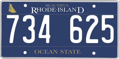 RI license plate 734625