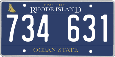 RI license plate 734631