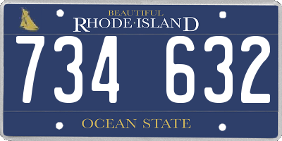 RI license plate 734632