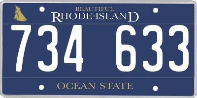 RI license plate 734633
