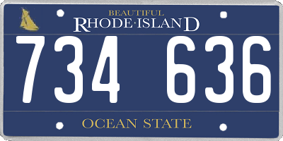 RI license plate 734636