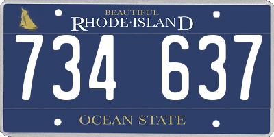 RI license plate 734637