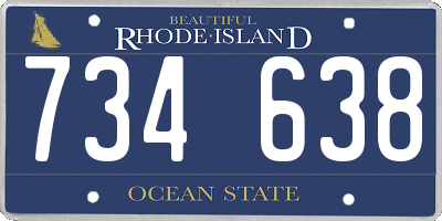 RI license plate 734638