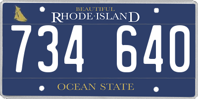 RI license plate 734640