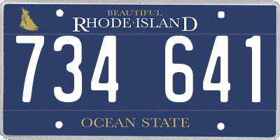 RI license plate 734641