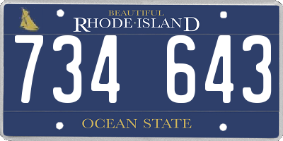 RI license plate 734643
