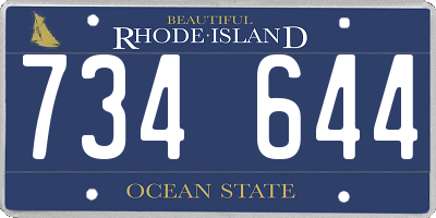 RI license plate 734644
