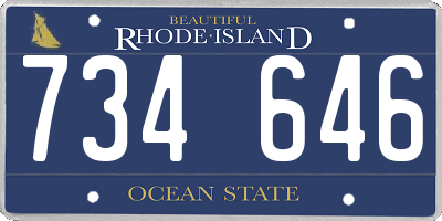 RI license plate 734646