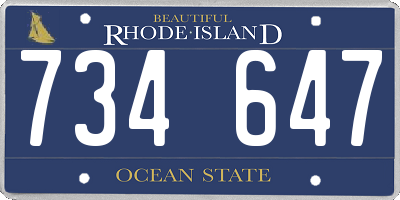 RI license plate 734647
