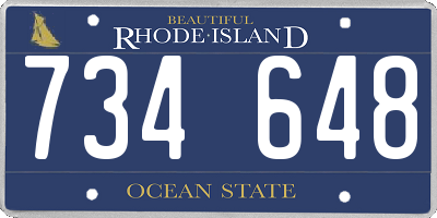 RI license plate 734648