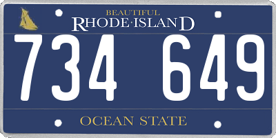 RI license plate 734649